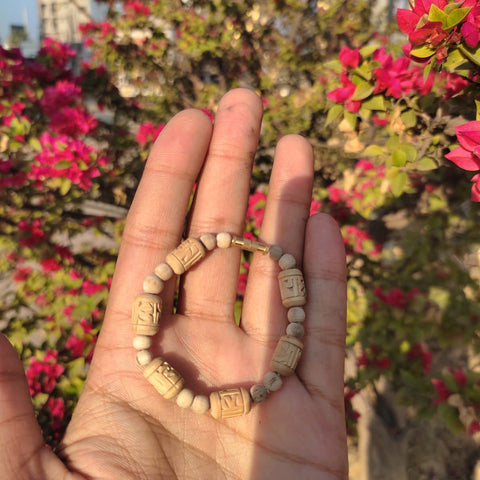 Pure Tulsi Laddu Gopal Ji Kanthi Mala with Radha Naam Handcrafted Beads