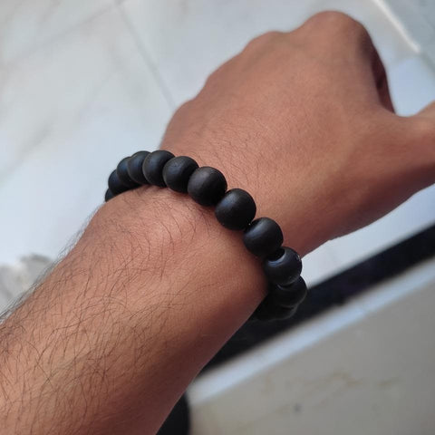 Ghee-Baked Black Tulsi Beads Bracelet