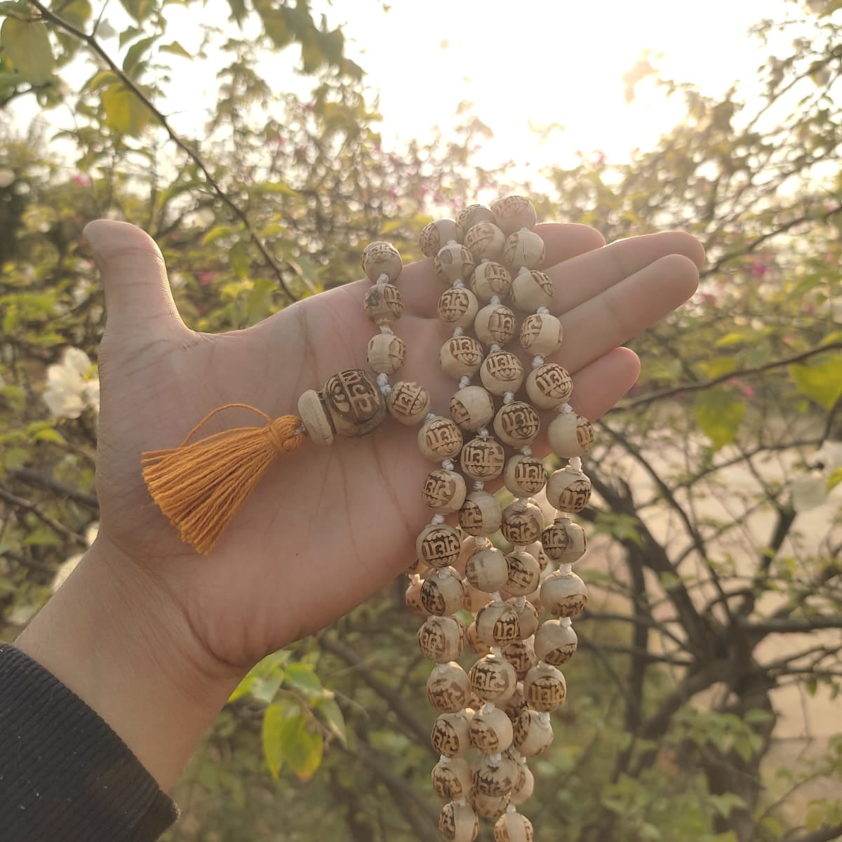 108+1 Beads Radha Naam Pure Tulsi Jaap Mala – 13 mm