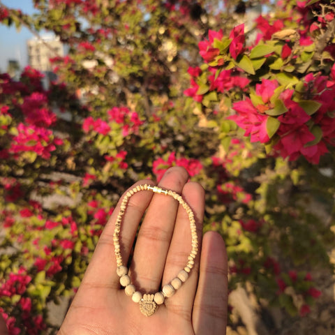 Laddu Gopal Ji Pure Tulsi Mala with Radha Naam Locket