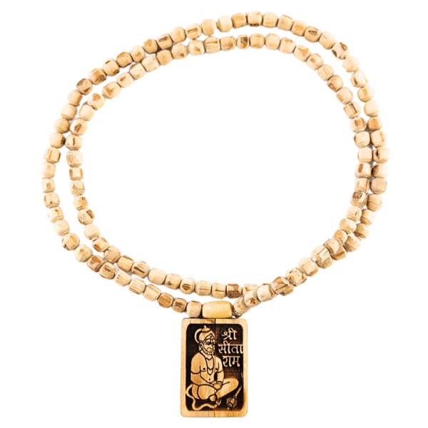 Hanuman Locket Tulsi Kanthi Mala – Handmade Double Round Mala - Image 3