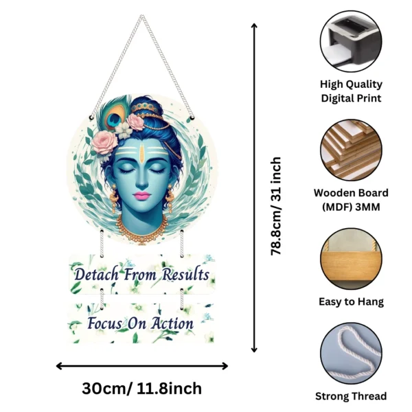 BrijKart, Divine Krishna, Krishna Mantra, MDF Wall Hanging, Radha Krishna Wall Hanging, Spiritual Wall Art, Home Decor, Wall Hangings for Living Room, Bedroom, Kitchen Wall Hangings, Cute Wall Hangings, Wall Hanging Ideas, Wall Hanging Decoration Ideas.