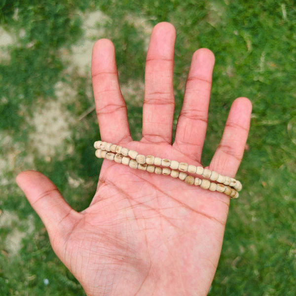 Shri Radha Naam Pure Tulsi Kanthi Mala – Single Round Handmade Tulsi Mala - Image 5
