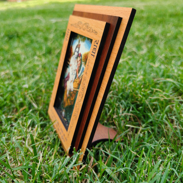 Radha Krishna photo frame, Radha Krishna MDF frame, Radha Krishna wooden frame, spiritual photo frame, 4x6 inch god photo, devotional MDF frame, Radha Krishna wall frame, Krishna Radha photo, bhakti photo frame, god photo for home temple, wooden pooja frame, Radha Krishna décor, Krishna bhakti frame, Krishna MDF wooden frame, Radha Krishna gift item